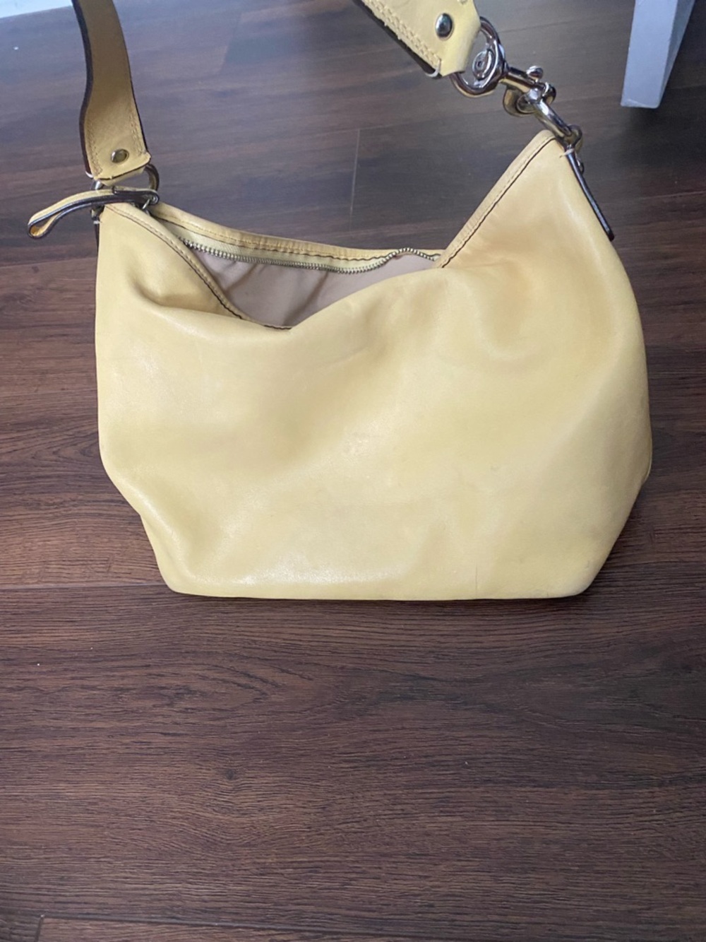Coach Soft Yellow Leather Shoulder Hobo